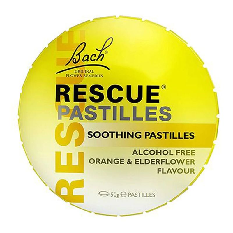 Bach Rescue Remedy Pastilles Orange & Elderflower- 50g tin