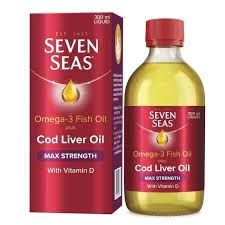 Seven Seas Omega-3 Fish Oil Plus Cod Liver Oil MAX STRENGTH With Vitamins D And Vitamin E 300ml