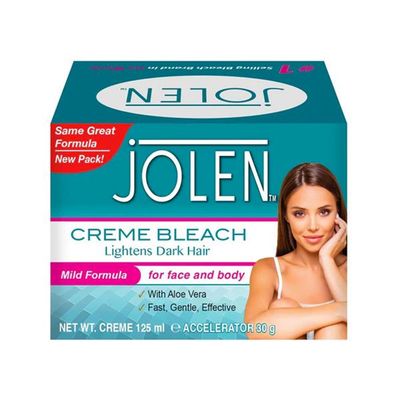 Jolen Creme Bleach Jolen Creme Bleach mild formula for face and body, box