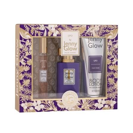 Jenny Glow UFO gift set with 15ml and 30ml Eau de Parfum and body lotion