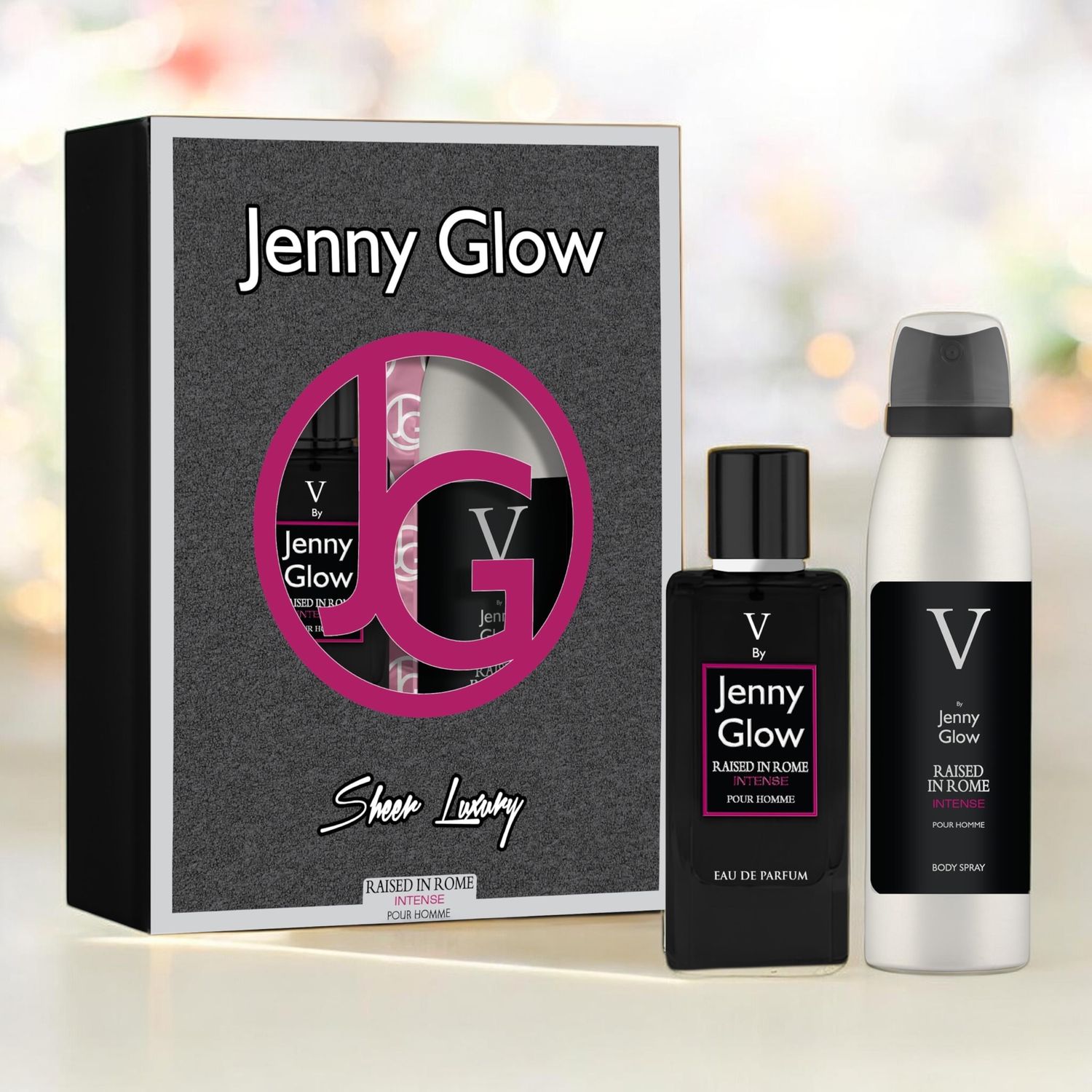 Jenny Glow: Raised in Rome Intense 2pc Gift Set - Inspired by Valentino Donna Born In Roma Intense Jenny Glow Raised in Rome Intense gift set with 50ml Eau de Parfum and body spray