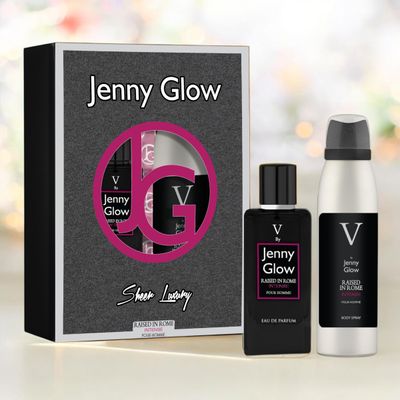 Jenny Glow Raised in Rome Intense gift set with 50ml Eau de Parfum and body spray