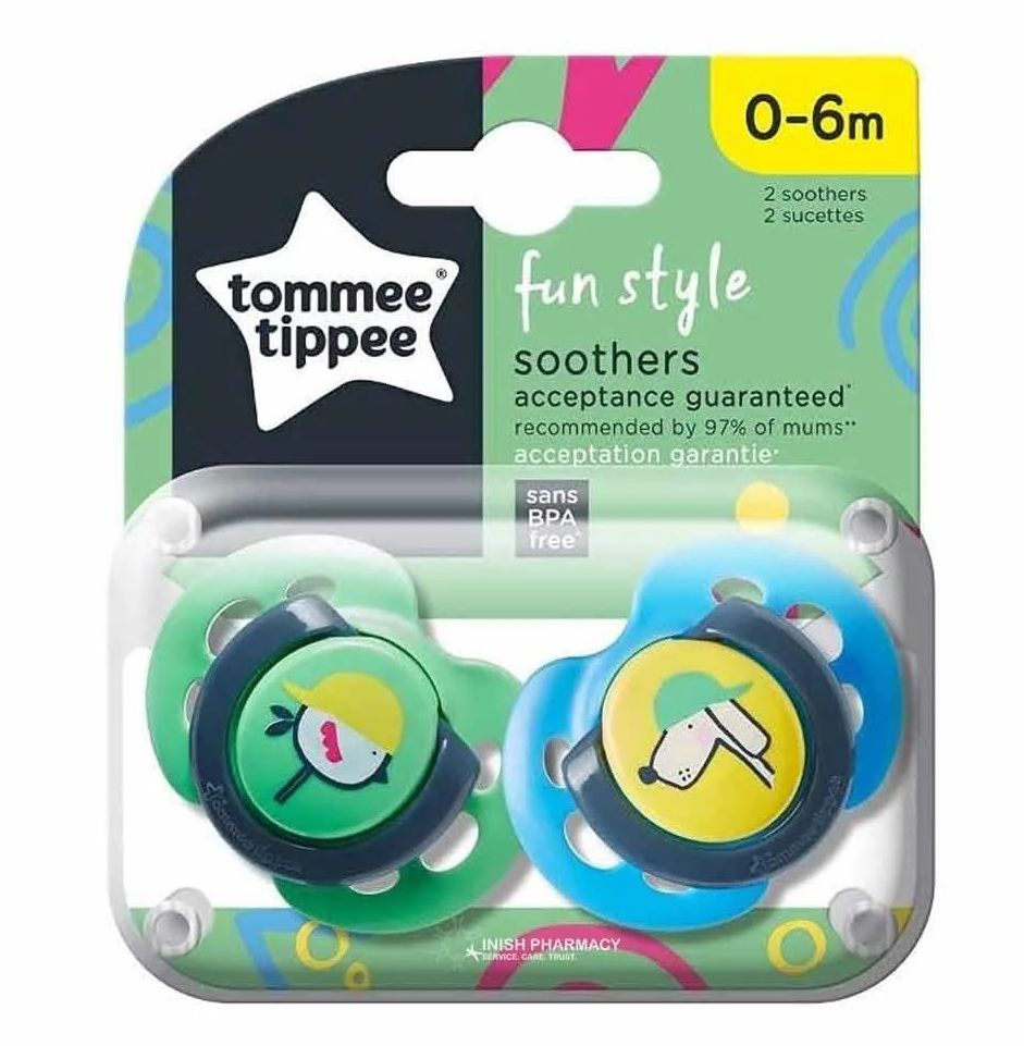 Tommee Tippee Fun Style Soothers 0-6 Months Twin Pack Tommee Tippee Fun Style Soothers 0-6 Months Twin Pack