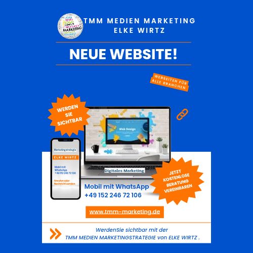 TMM MEDIEN MARKETING ELKE WIRTZ,  wir erstellen Webseiten für alle Branchen 