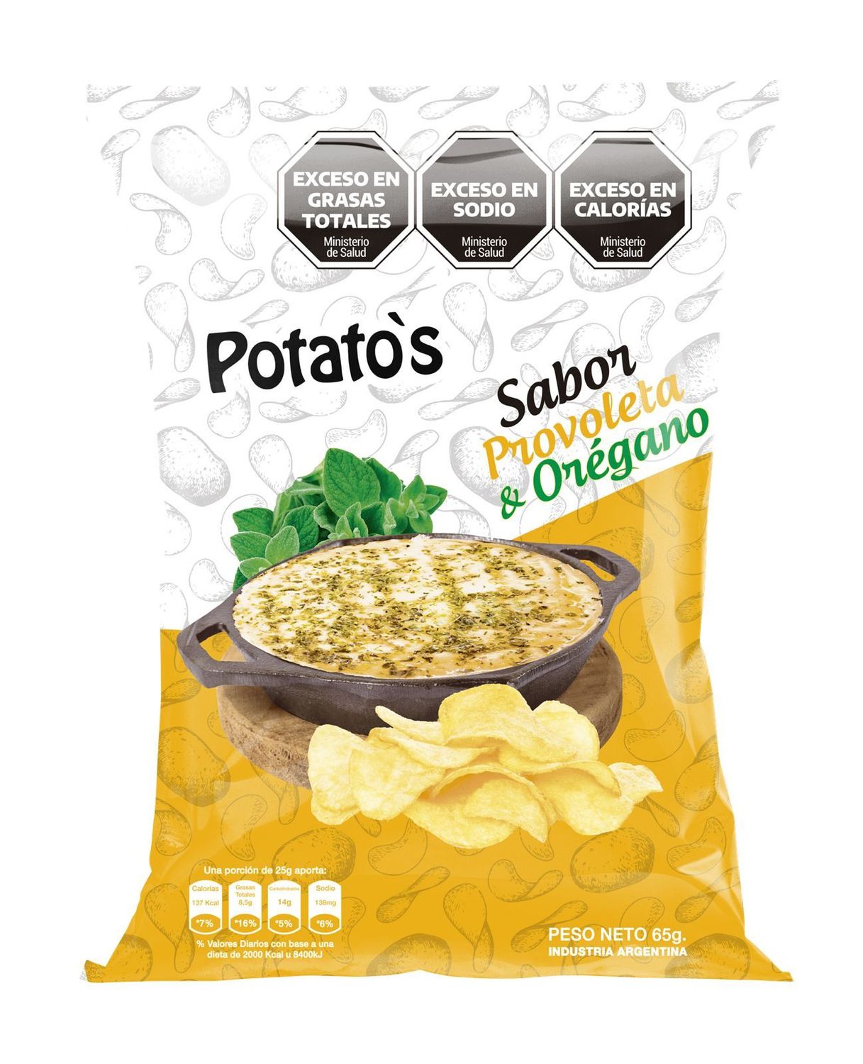 Papas Potatos sabor Provoleta y Orégano