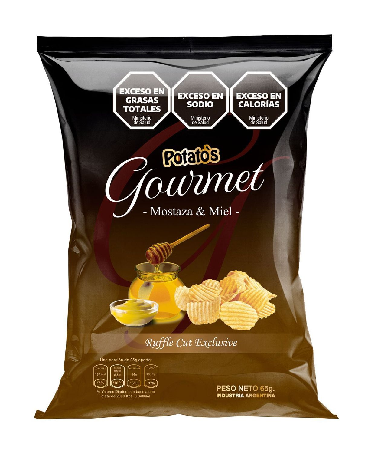 Papas Potatos línea Gourmet sabor Mostaza y Miel