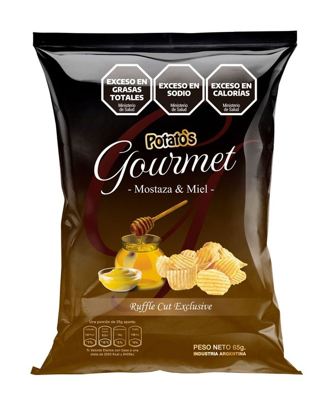 Papas Potatos línea Gourmet sabor Mostaza y Miel