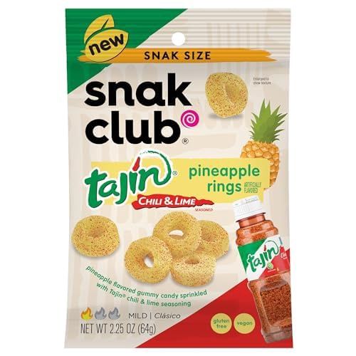 Snak Club Tajin 2.25oz (64g) (USA), FLAVOURS: Pineapple Rings