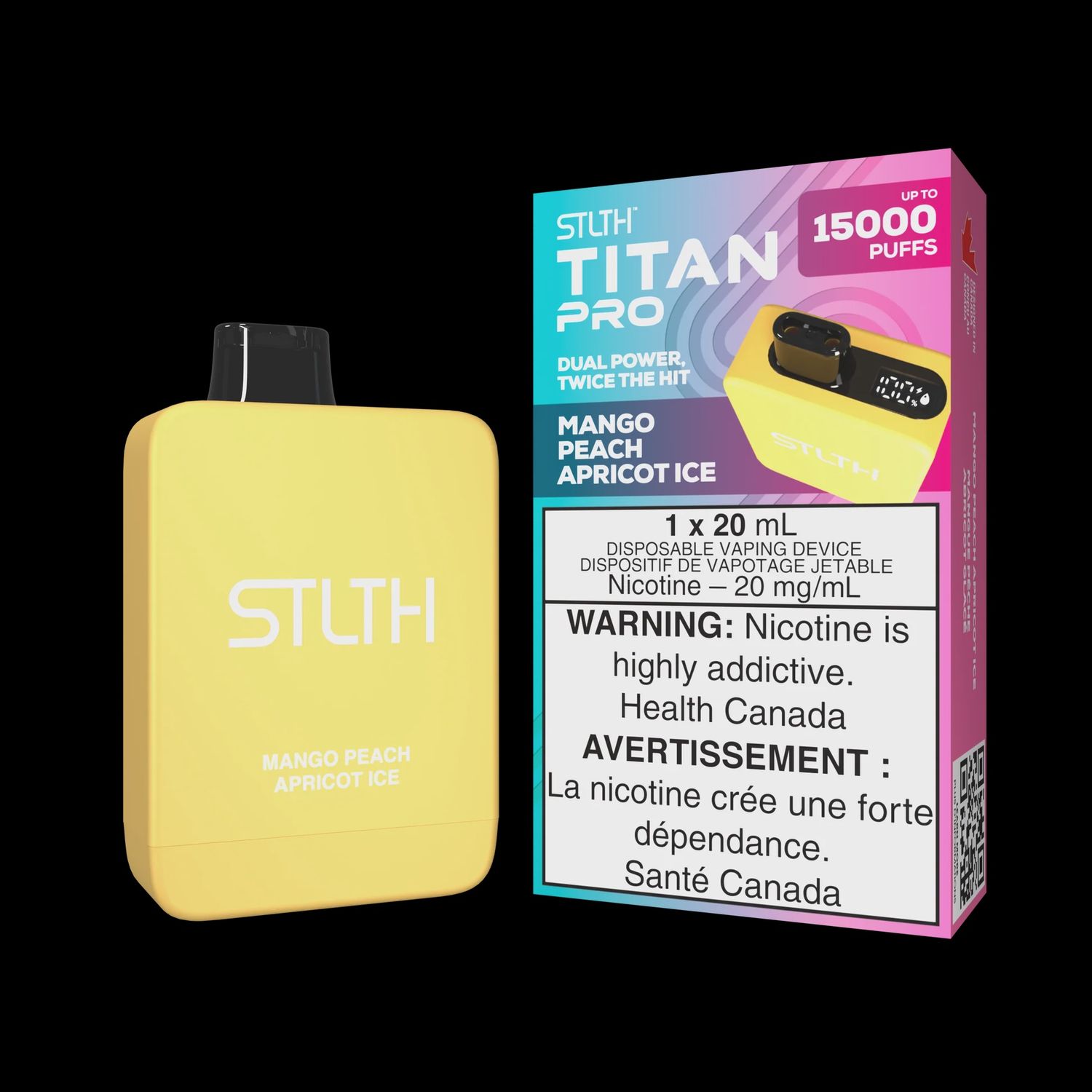 STLTH Titan Pro 15K Disposable Vape (Mango Peach Apricot Ice)
