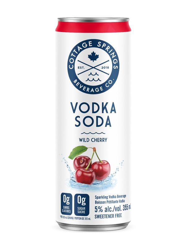 Cottage Springs Wild Cherry Vodka Soda 355 mL (5%)