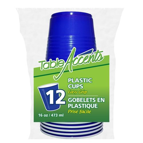 Cups, Colour: Blue 16oz (12 cups)