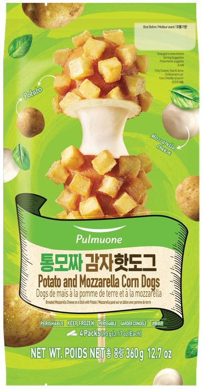 PULMUONE POTATO &amp;  MOZZARELLA CORN DOGS