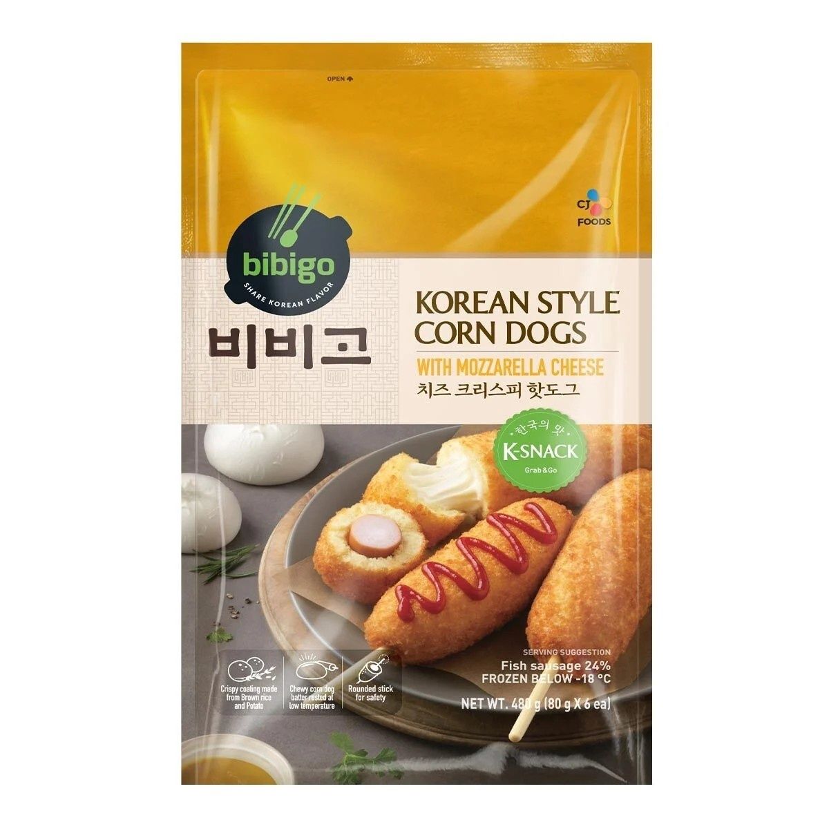 BIBIGO Korean Corn Dog Cheese/Fish Sausage