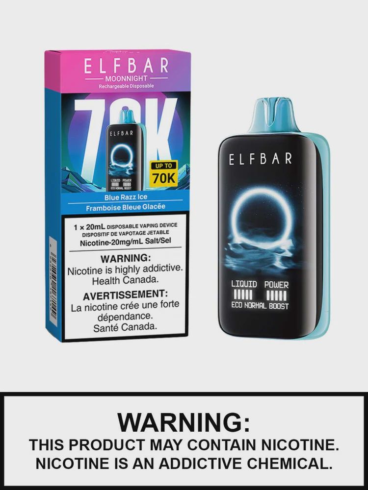 Elf Bar MoonNight 70K Disposable Vape, FLAVOURS: Blue Razz Ice
