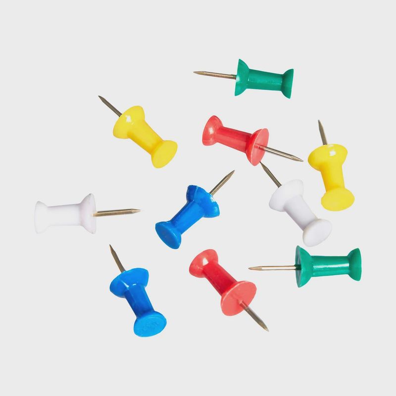 Push Pins Assorted Colour  100Pk
