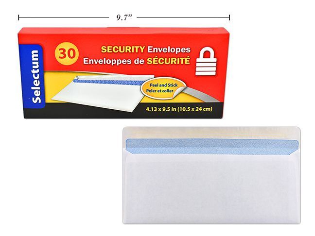 Peel &amp; Seal White Envelopes 30Pk