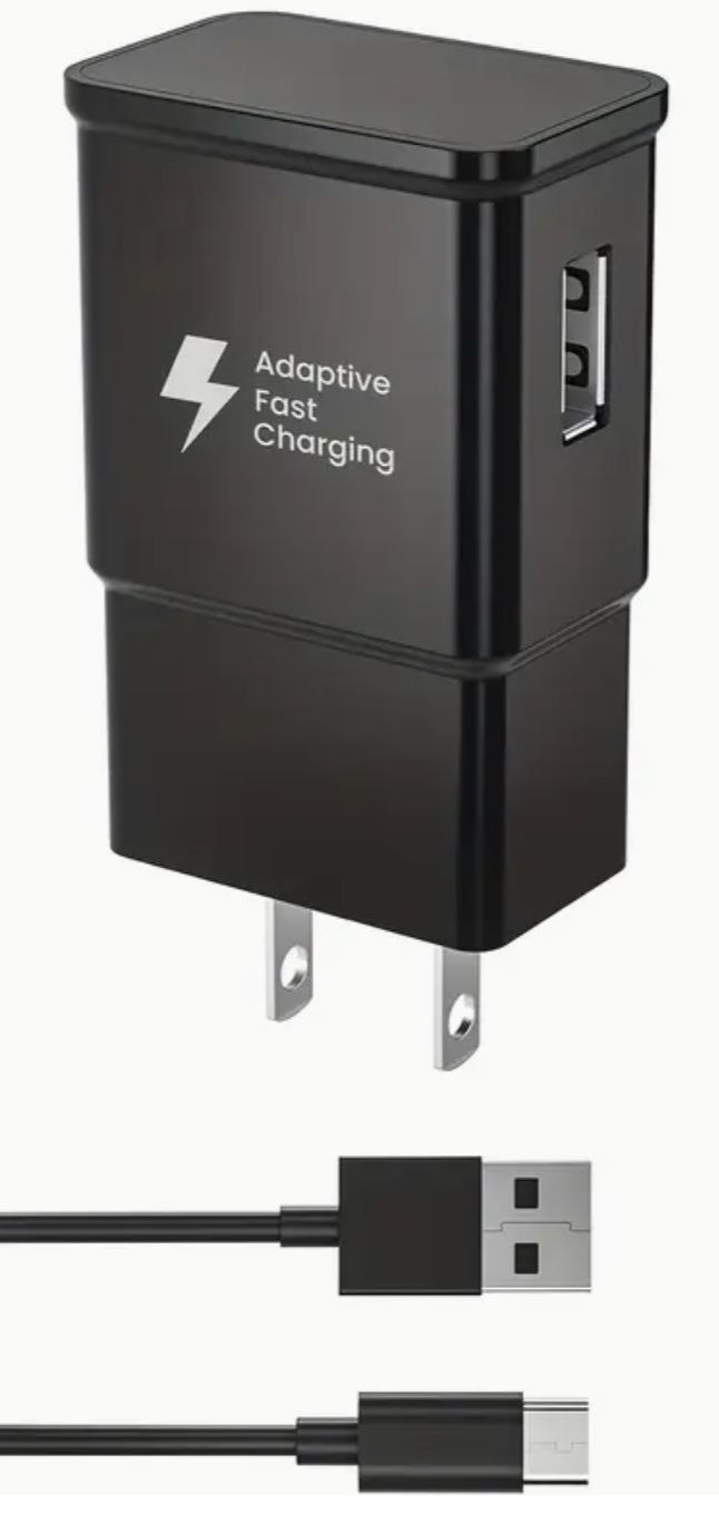 Charger - 15W Adaptive Fast Charging Wall Charger and 4-Feet USB Type C Cable Kit Bundle