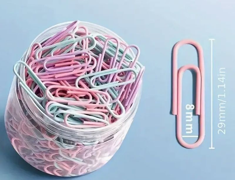 Assorted Colorful Paper Clips - 15mm, 19mm, 25mm (30pcs)