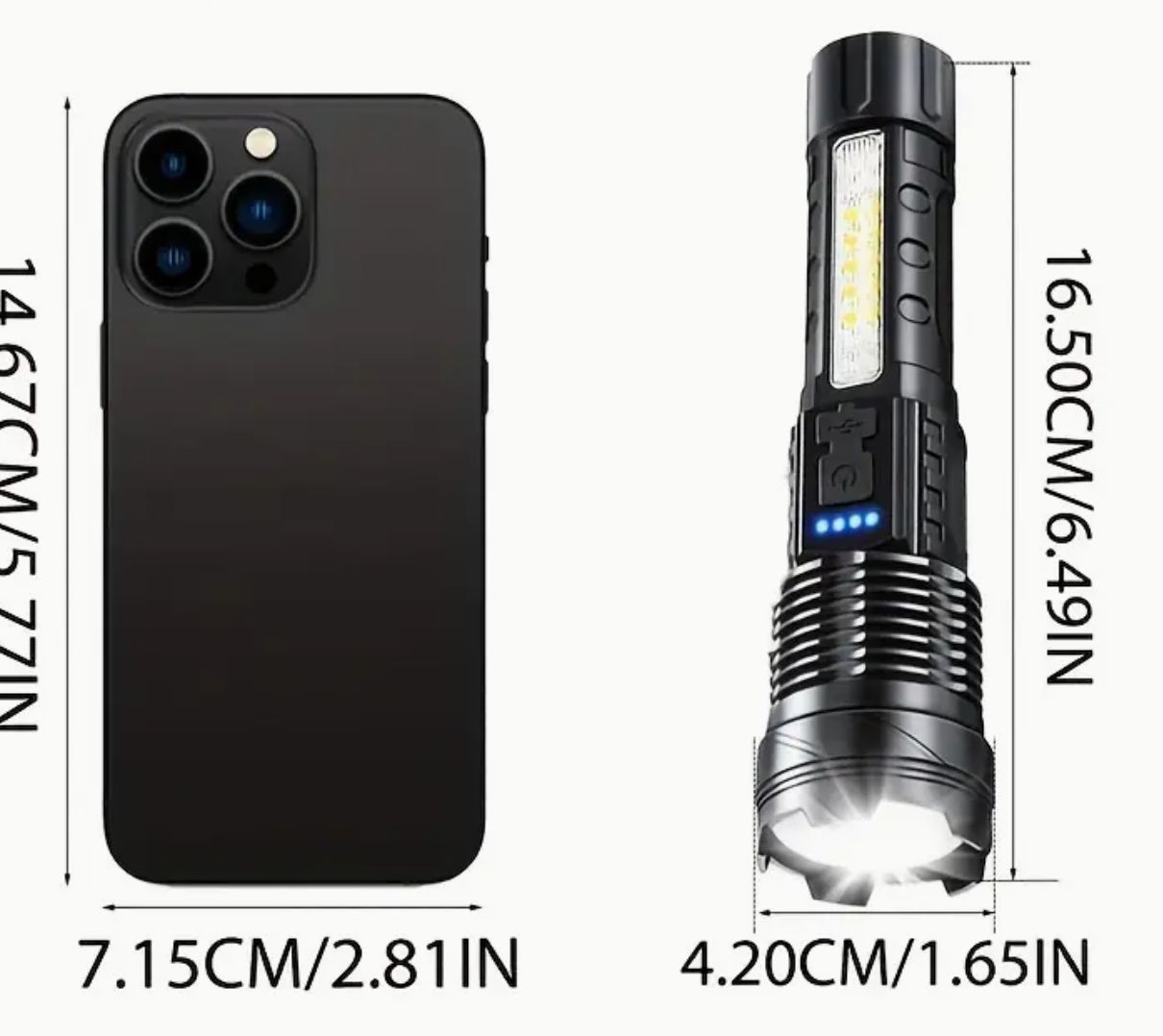 Rechargeable LED Flashlight - Portable Mini Type-C Charging, 3 Modes (High/Medium/Low), 400mAh Lithium Battery