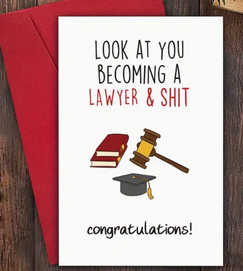 Paper Card - Congratulations on Your Law Degree Funny Blank
