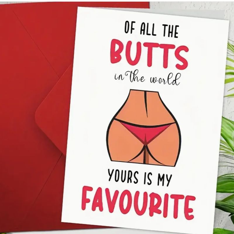 Paper Card - Naughty Anniversary Card  &quot;World&#39;s Favorite Butt&quot;