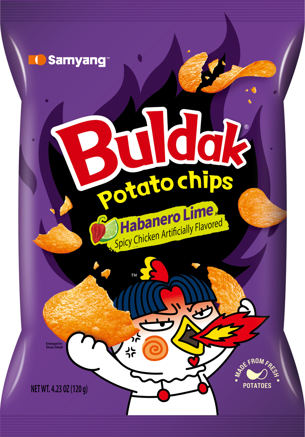 Samyang Buldak Chips, flavour: Harbenaro Lime