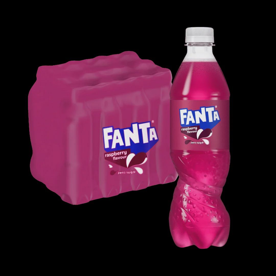 Fanta Raspberry Zero Sugar Bottle 500mL