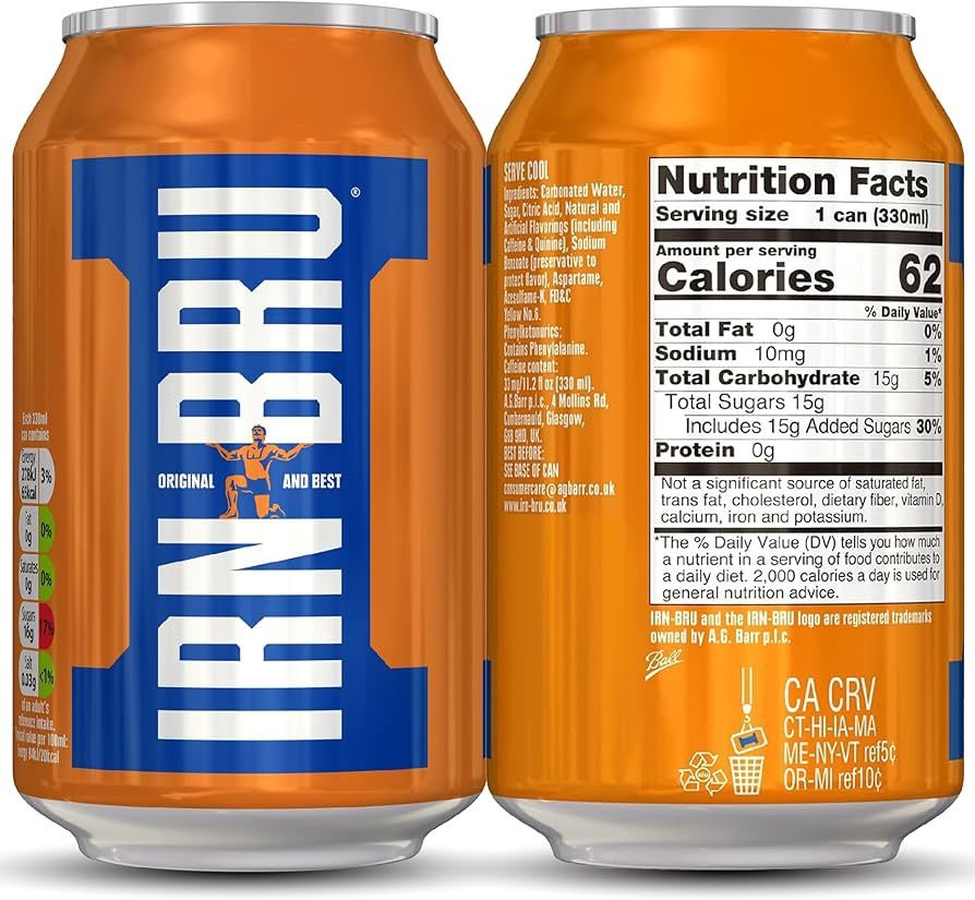 Irn Bru Sparking Soda (UK) 330mL