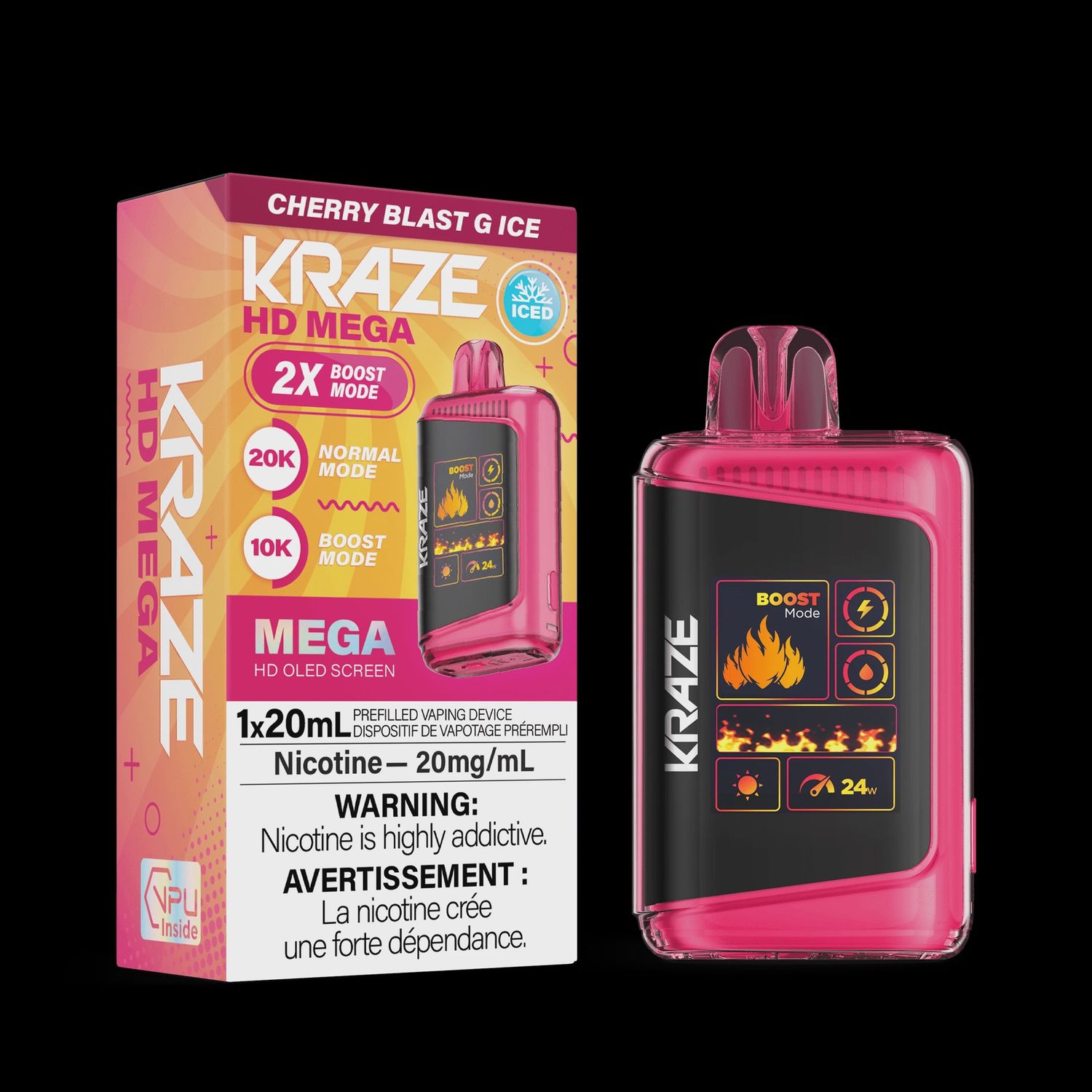 Kraze HD Mega, flavour: Cherry Blast G Ice