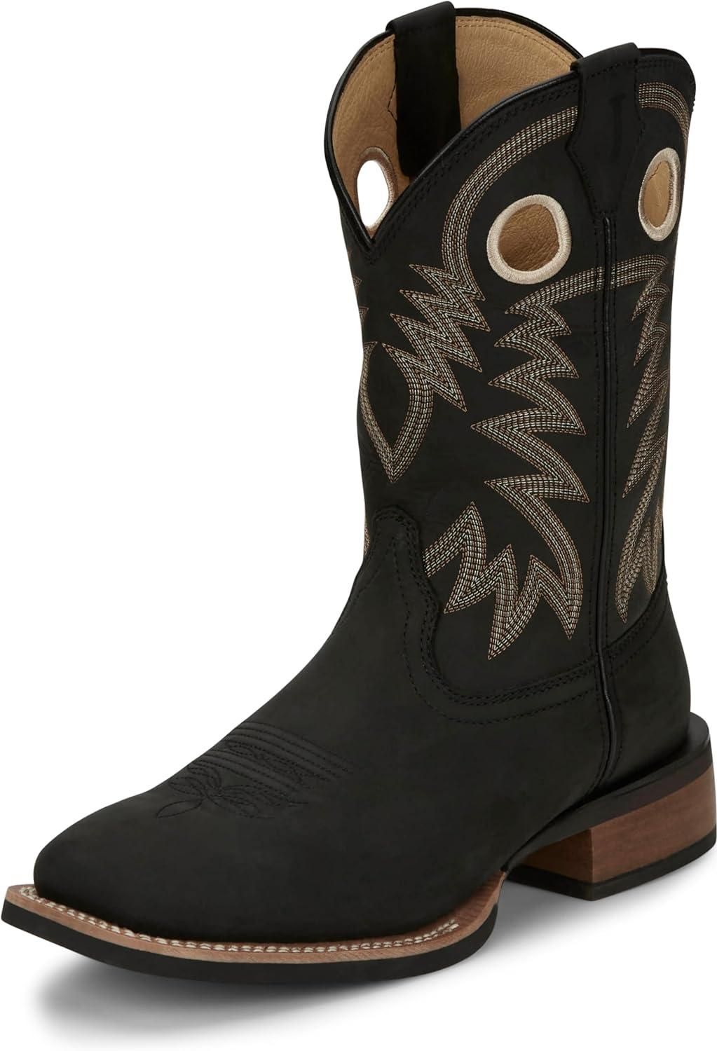 Justin Boots Men S 11' Show Stopper Black Cowhide FN7122