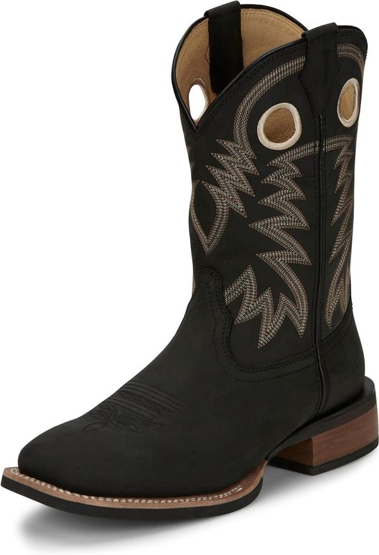 Justin Boots Men S 11' Show Stopper Black Cowhide FN7122