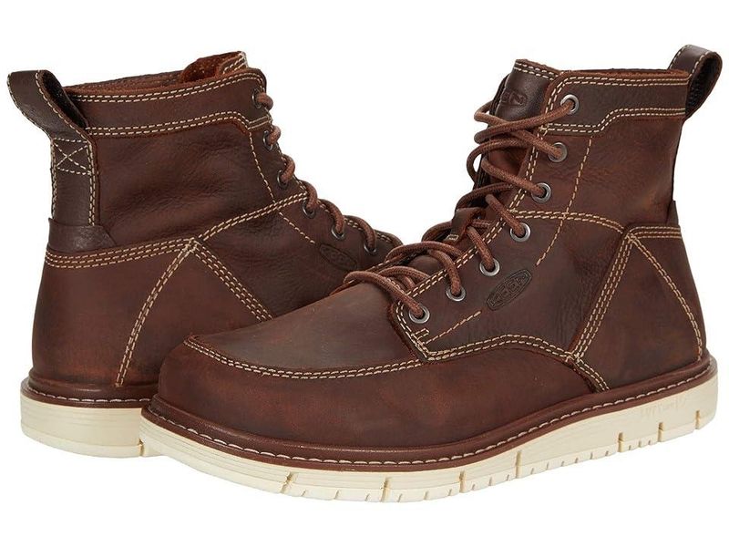 Women S KEEN Utility San Jose 6 Waterproof Boot Gingerbread/Off White Waterproof Leather