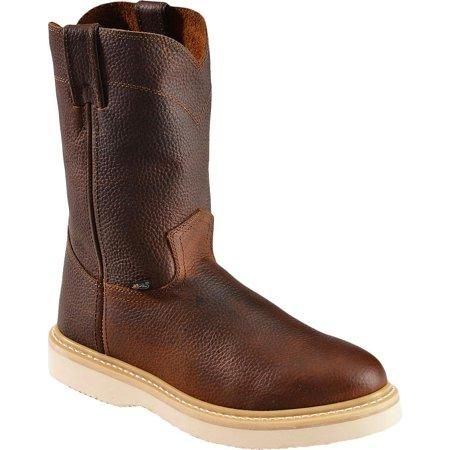 Justin Mens Premium Wedge Rnd Tan Work Boot