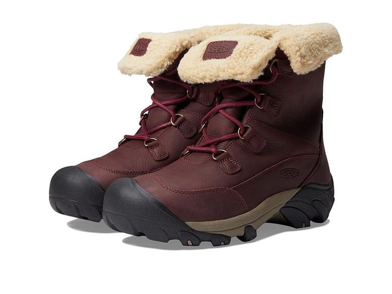 KEEN Betty Waterproof Winter Hiking Boot in Burgundy/Brindle