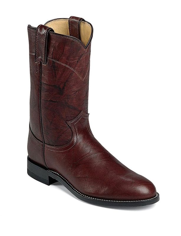 Justin Boots Men's Western Roper Boot,Dark Brown Marbled Deerlite