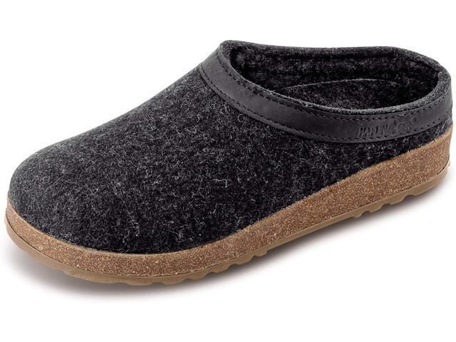 Haflinger Grizzly Clog Slipper in Charcoal