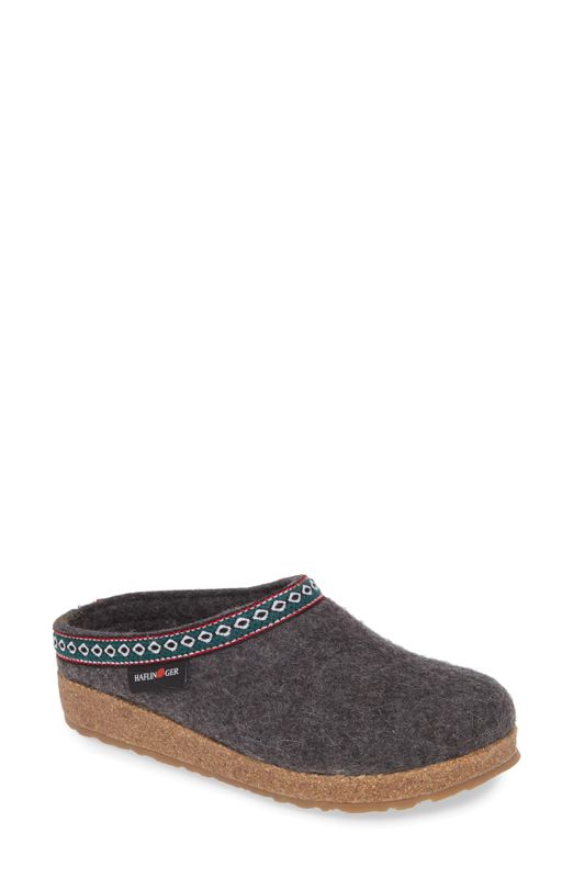Haflinger Grizzly Clog Slipper in Grey