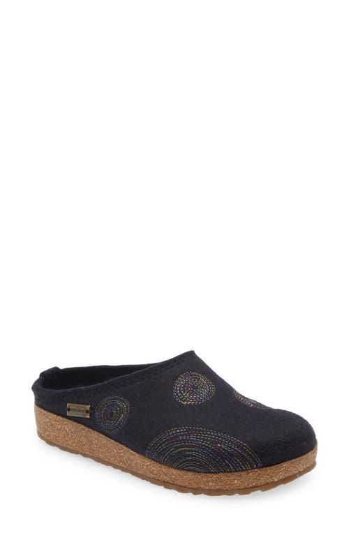 Haflinger Spirit Clog Slipper in Navy