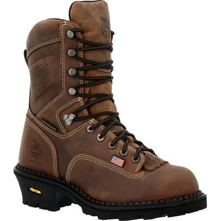 Georgia Boot USA Logger Waterproof Work Boot Size 9(M)
