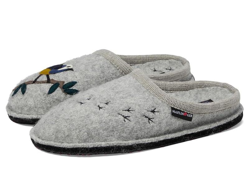 Haflinger Slippers Flair Songbird Silver Grey