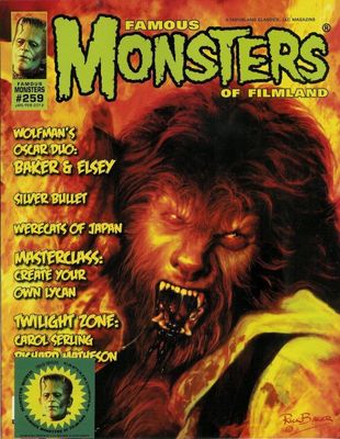 Famous Monsters of Filmland #259 Rick Baker Wolfman cover w/ sticker