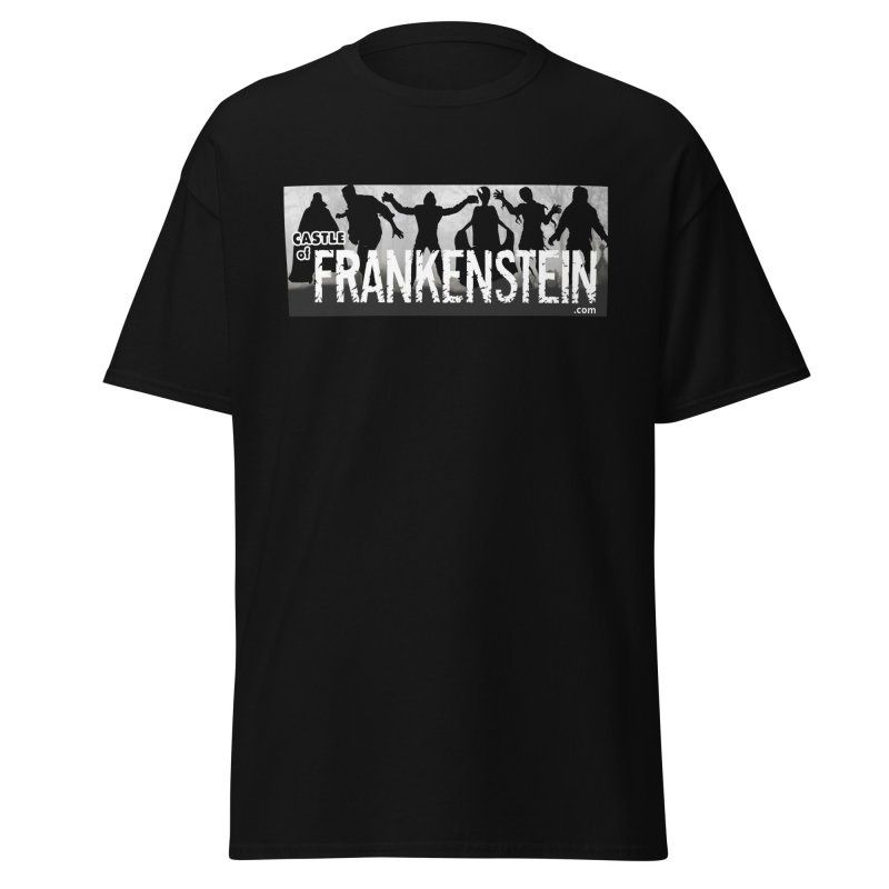 Castle of Frankenstein Monsters Attack Black T-Shirt