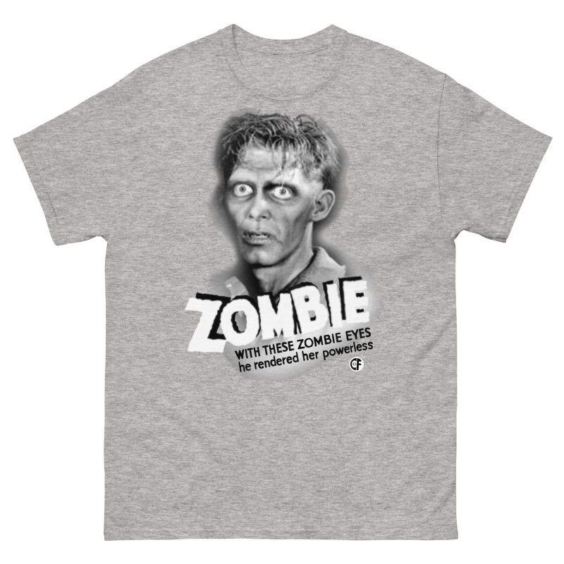 Castle of Frankenstein ZOMBIE Eyes Gray Heather T-Shirt!