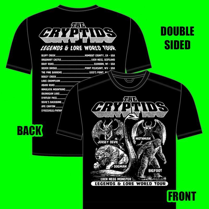 The Cryptids World Tour 2-sided Imprint Black T-Shirt