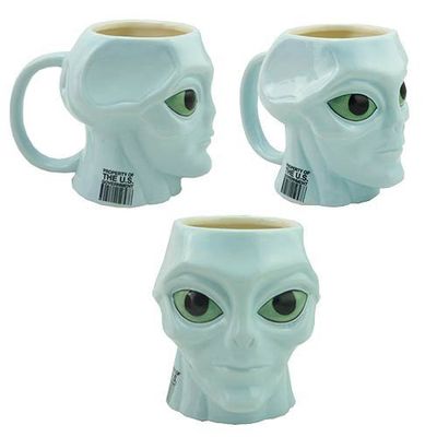 Alien Head 16 ounce Molded Novelty Character Mug