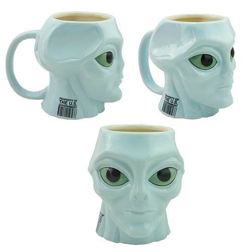 Alien Head 16 ounce Molded Novelty Character Mug