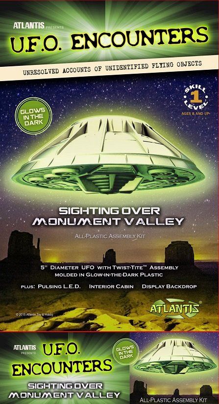 Atlantis UFO Encounters Sighting Over Monument Valley glow model kit pulsing LED