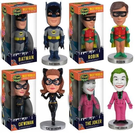 Funko DC Comics Batman 1966 Wacky Wobbler Bobble Head Set of 4