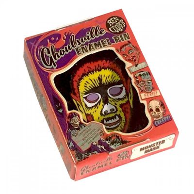 Electric Wolfman Retro Style Horror Mask Enamel Pin in Collector Box