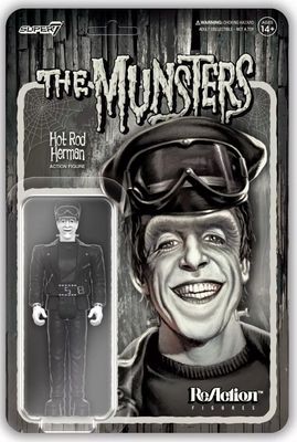 Super7 ReAction The Munsters Hot Rod Herman (Grayscale) 4.1-inch Action Figure